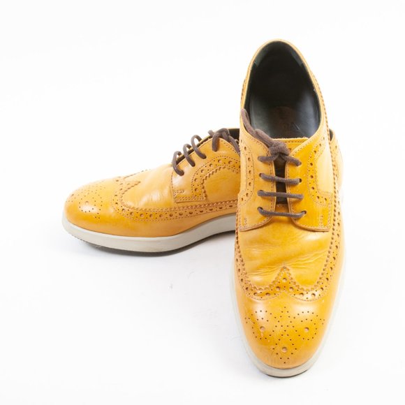 Hogan Mustard Yellow Casual Wingtip Shoes - Picture 3 of 5